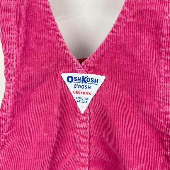 Vintage OshKosh B'gosh Red Corduroy Jumper Dress USA - Picture 5 of 6